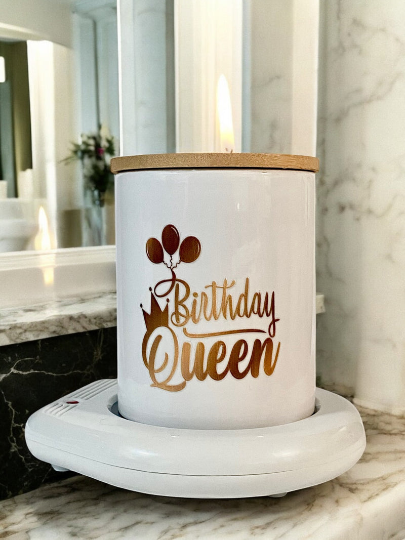 Wickless Birthday Candle, Premium Soy Wax, Luxurious Candle, Quote Birthday Queen, Perfect Gift. 9 Scents