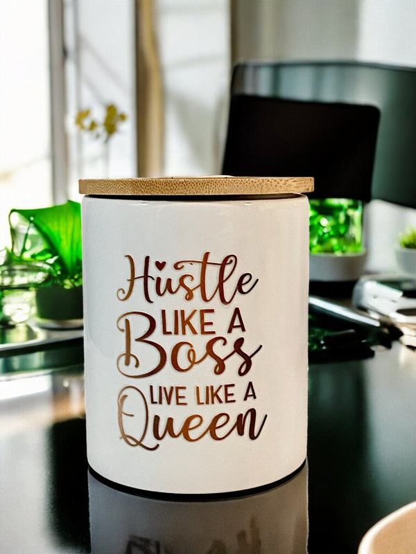 Pineapple Sage Wickless Candle, Quote Hustle Like A Boss Live Like A Queen