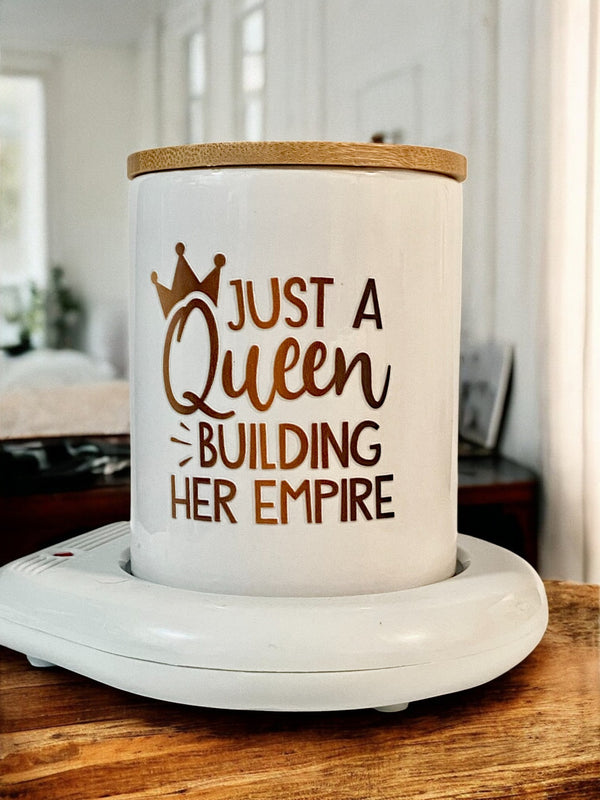 Sea Minerals Wickless Candle, Premium Soy Wax, Quote Just A Queen Building Her Empire